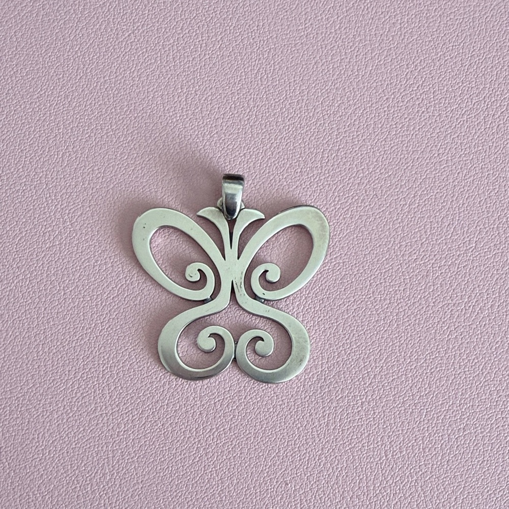 Retired James Avery Silver Butterfly Pendant